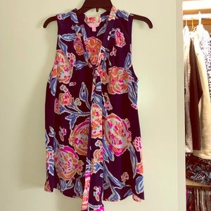 Lilly Pulitzer silk top with tie